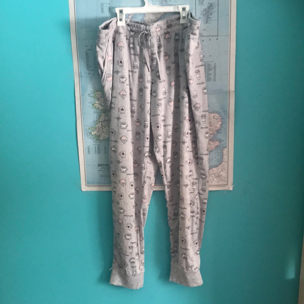 Super Comfy Light Grey coffee themed joggers
